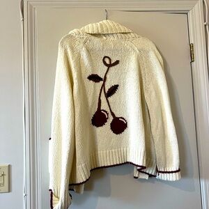 Anthropologie Maeve Cherry Sweater large